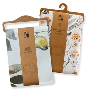 Decoexpress - Set 2 Manteles Antimanchas Floral Y Pájaros 130X180 Cm