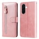 thumbnail image 1 of Funda tipo cartera para Samsung Galaxy A37 con bolsillo con cremallera y ranuras para tarjetas – Función de soporte Rosa, 1 of 5
