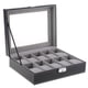 thumbnail image 5 of Organizador del almacenamiento de la caja de la vitrina del reloj de cuero de la PU de 10 rejillas para el regalo para hombre, 5 of 5