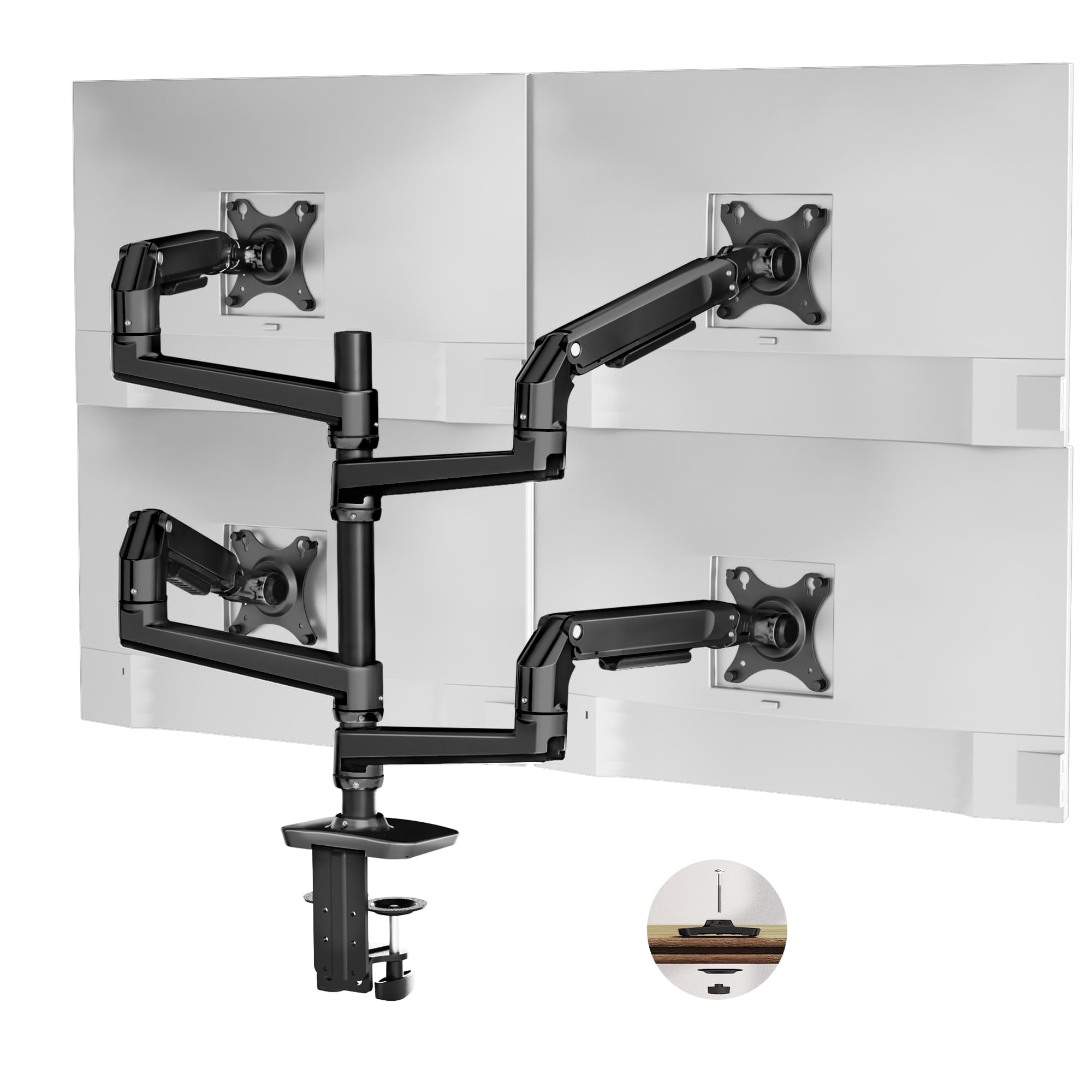 Soporte De Monitor Ergounion 4 Para Escritorio Con Pantalla Cuádruple De 40 Pulgadas Y 11,3 Kg