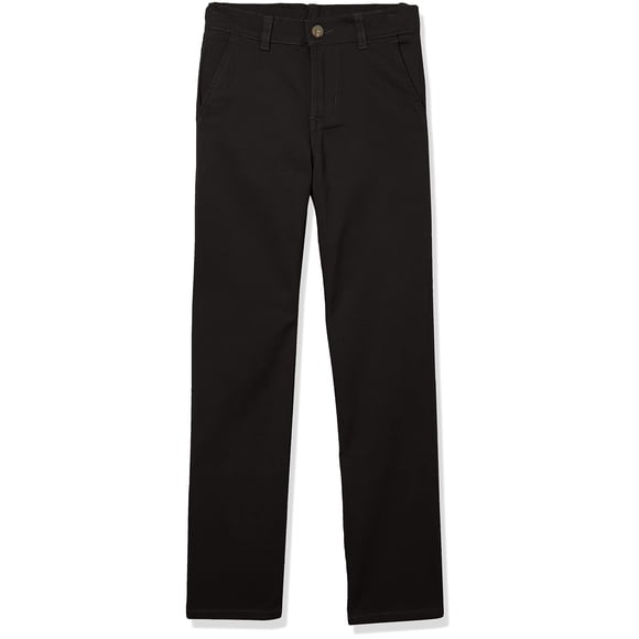 Pantalones IZOD, uniforme escolar, de sarga con parte delantera plana, para niños, talla 8, delgados