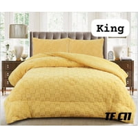 Aladdins Shop - Cobertor De Invierno Texturizado Con Chiporro 2 Plazas Cuadrille Amarillo