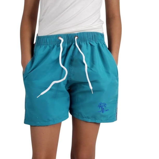 Traje De Baño Niño Forro Malla Colores Liso palmera 9010