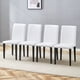 thumbnail image 2 of Set of 4 White PU Dining Chairs 35.4" High, 18.5" Ergonomic Backrest, 17"×16" Sponge Seat, Perfect for Dining Room, Home Office & Living Space, Stylish & Comfortable.Black Metal Leg., 2 of 3