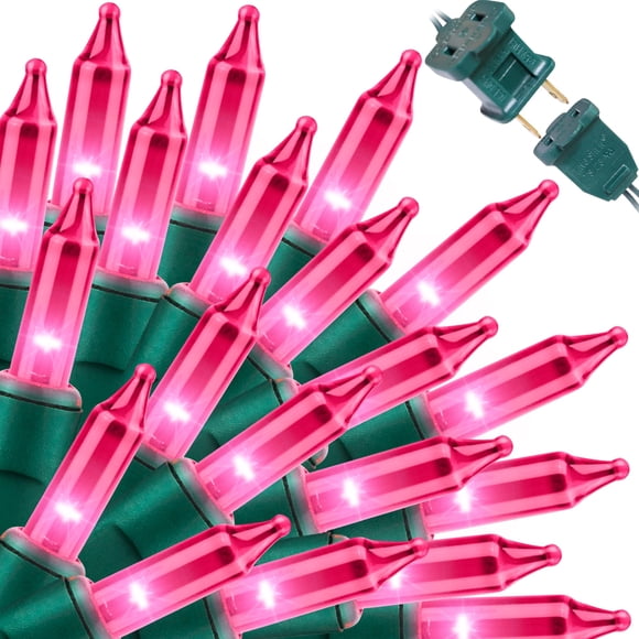 Guirnalda de luces navideñas LAMPHOME Pink 100, 6 m, resistente al agua