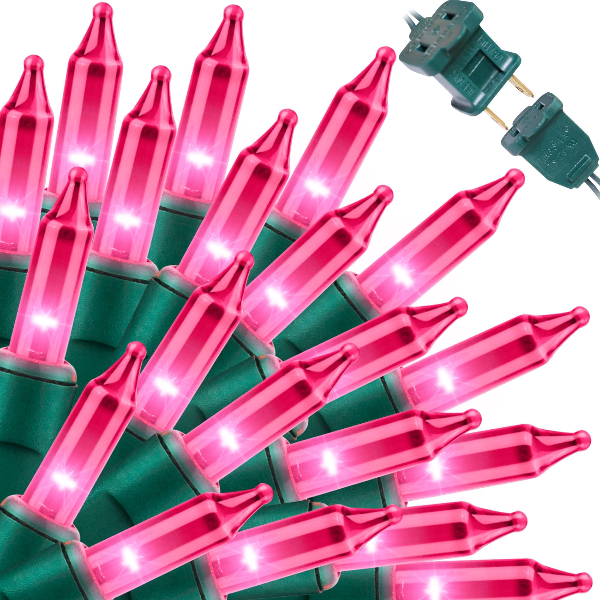 Guirnalda De Luces Navideñas Lamphome Pink 100, 6 M, Resistente Al Agua
