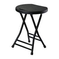 Magideal - Taburete Plegable, Taburete Alto, Taburete De Campamento, Muebles, Taburete Redondo, Silla De Camping, Taburete Plegable Para Jardín, Camping, Patio, Negro