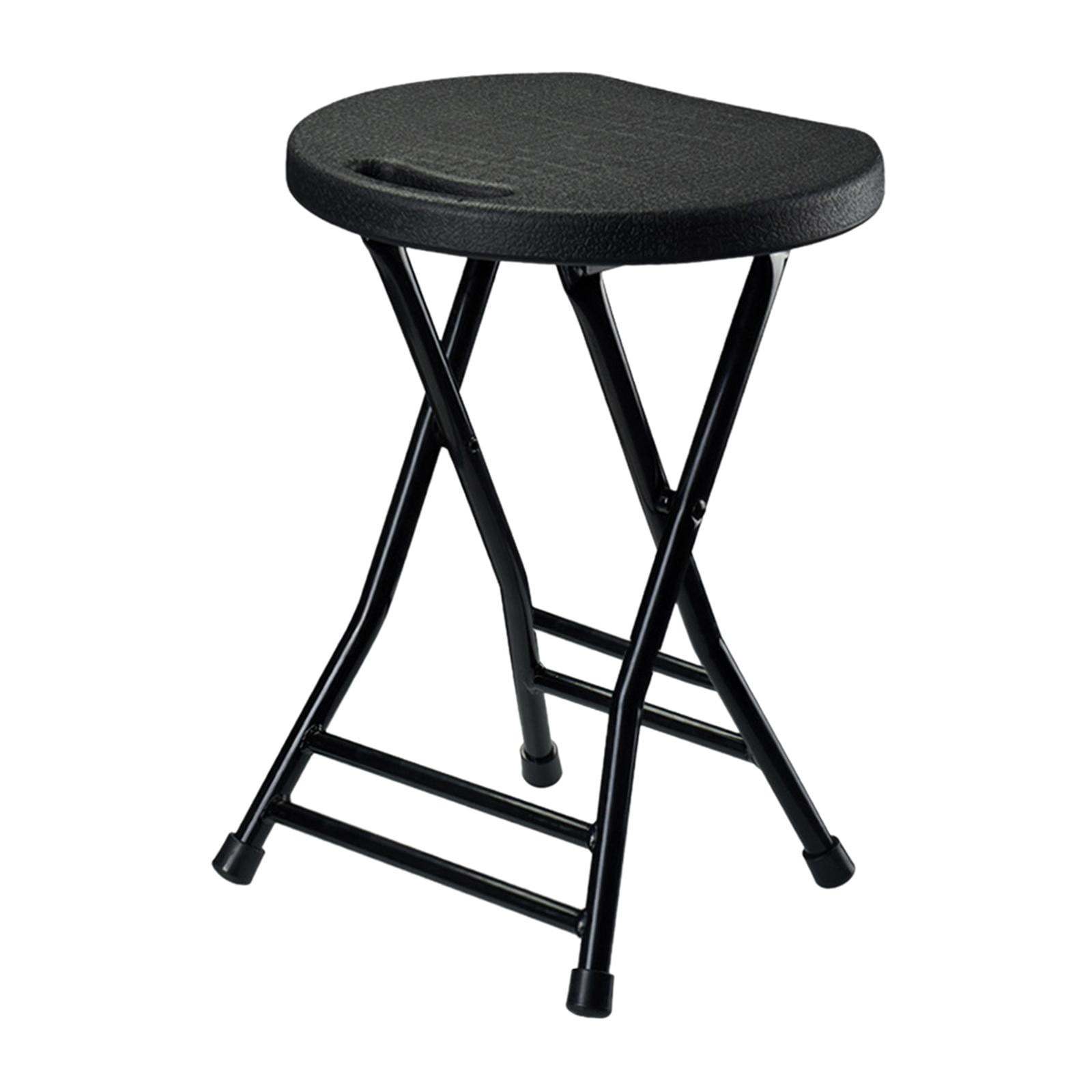 Magideal - Taburete Plegable, Taburete Alto, Taburete De Campamento, Muebles, Taburete Redondo, Silla De Camping, Taburete Plegable Para Jardín, Camping, Patio, Negro