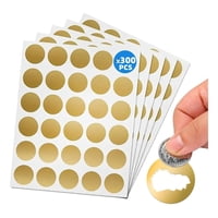 Genérica - 300 Stickers Raspe Y Gana Φ2.5Cm Autoadhesivo, Para Realizar Billetes De Lotería Y Tarjetas De Rifas.
