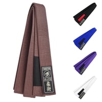 Cinturón De Jiu Jitsu Twister Marrón De Algodón Premium 3,8 Cm De Ancho