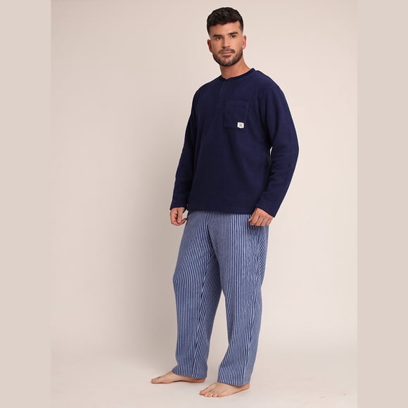 Pijama micropolar pantalón estampado abotonado 2612076 - L