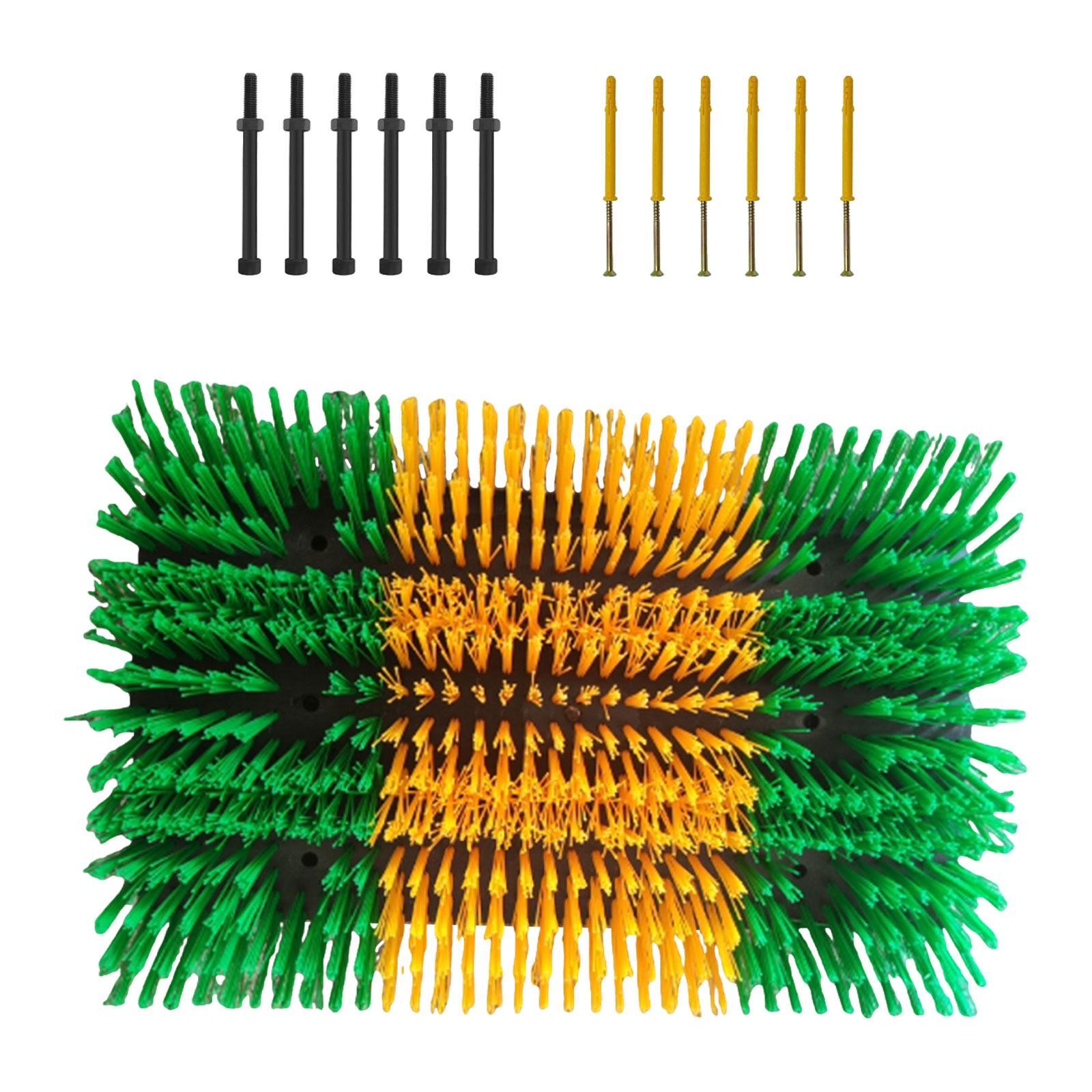 Ioensy - Cepillo Rascador Para Ganado, Herramienta De Limpieza, Cepillo De Masaje Completo Para Caballos, Cerdos, Ganado Vacuno, Verde Y Amarillo