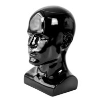 Ioensy - Cabeza De Maniquí Calva, Soporte De Exhibición De Peluca Masculina Para Postizos, Diadema Para Auriculares, Color Negro