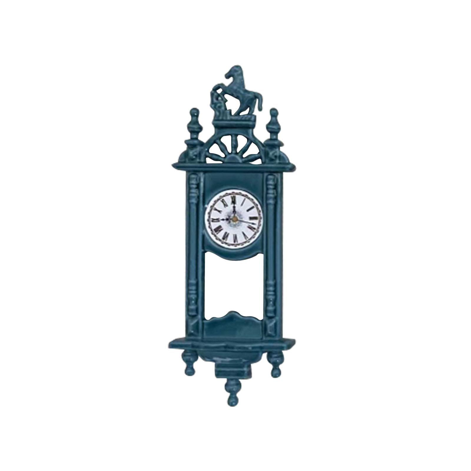 Magideal - Reloj De Pared En Miniatura Para Casa De Muñecas 1:12, Modelo De Escena En Miniatura Mini , Azul