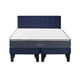 thumbnail image 1 of Cama Europea Galaxy 2 Plazas + Respaldo Capitoné Negro Azul, 1 of 3