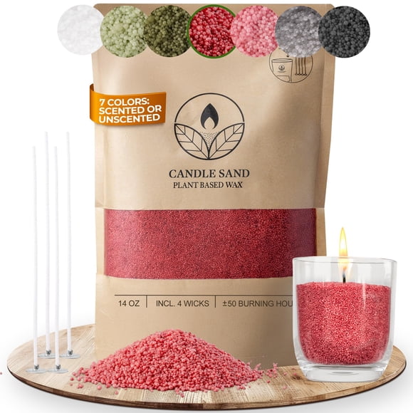 Set de granulado de cera para hacer velas Comforder 400 ml + 4 mechas