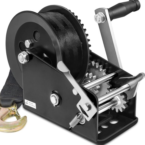 Cabrestante Manual para Barco Megaflint 1587 kg Correa 10 m Relación de Engranaje 4:1/8:1