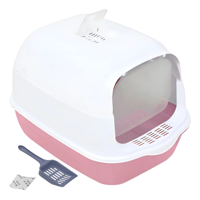 Genérico - Arenero Para Gato Caja De Arena Con Tapa Y Puerta Abatible Color Rosa