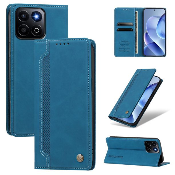 Funda Billetera para Honor 200 Smart Imán y Resistente Azul