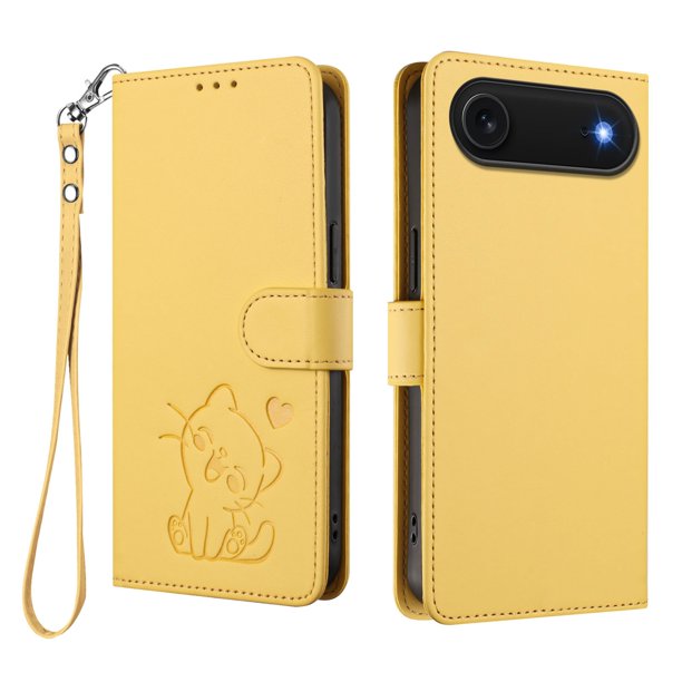 Carcasa Billetera de Cuero Sintético para iPhone Air, Amarillo