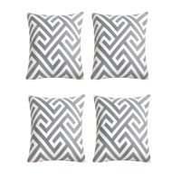 Genérico - Set De 4 Fundas De Cojin Bordadas 45X45Cm Gris