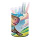thumbnail image 1 of Capibara-theme Cylinder Pen Holder Pencil Organizer with Flannel Lining PVC Leather Material Cardboard Base for study work 10*8CM, 1 of 6