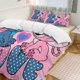 thumbnail image 3 of 3 Pieces Love Stitch Bedding Comforter Set Full with 2 Pillowcases for Kids Teens Girls Women Microfiber Easy Wash Light Breathable Cozy White Base Bed Sheets, 3 of 5