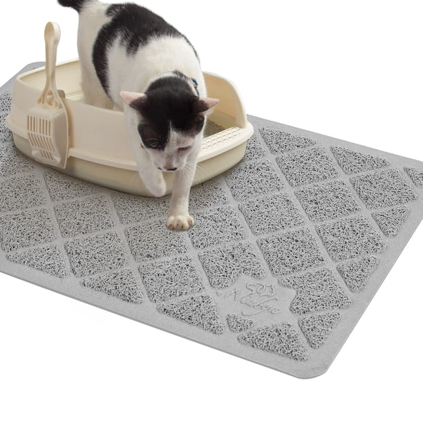 Alfombrilla antideslizante impermeable para gatos Niubya Premium, 60 x 35 cm, color gris