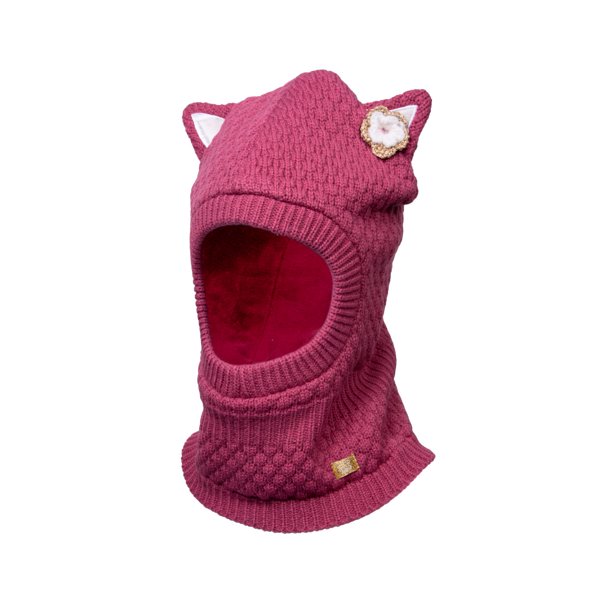 Gorro Bebé Niña Pasamontañas con Orejitas Burdeo