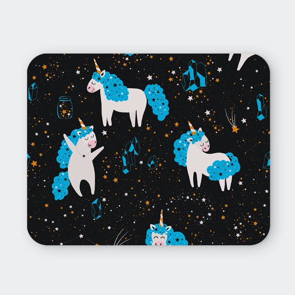 Mousepad 20x24 Cm - Diseño Unicornios Cósmicos