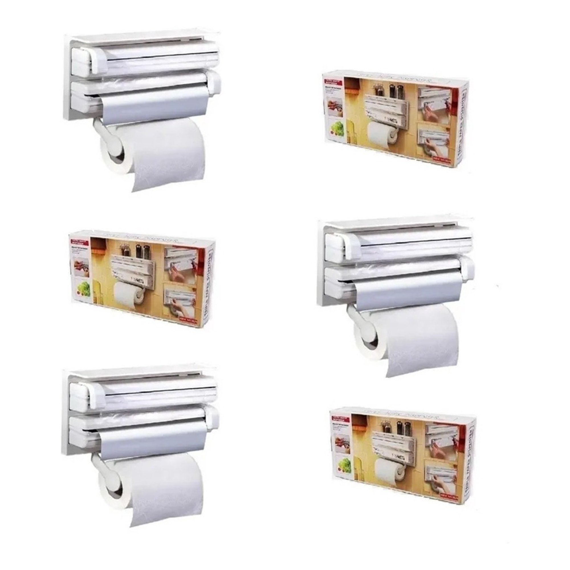 Genérico - Pack 3 Dispensador Corta Fácil Triple Cocina Toalla Nova