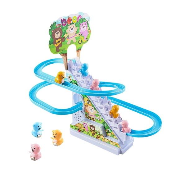 Juguete de Montaña Rusa, Juguete de Pista de Carreras de Música Ligera, Juego de Juguete de Montaña Rusa para Niños de Música, Juguete de Tobogán de E 9 osos