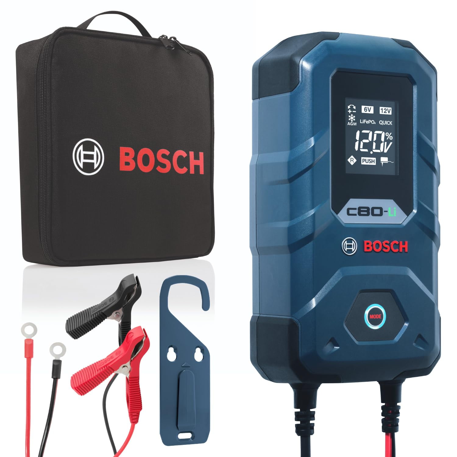 Cargador De Baterías Bosch C80-li 15a 6v/12v Para Plomo-ácido Y Litio