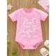thumbnail image 3 of Baby Girl's Cute "My Aunt Says I'm Perfect Just Like Her" Graphic Short Sleeve Onesie, Newborn's Summer Clothes, 3 of 5