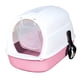 thumbnail image 4 of Caja de arena para gatos con capucha, caja de arena para mascotas, caja de arena cerrada y cubierta, portátil, fácil de limpiar, extraíble, para gatos Rosa, 4 of 5