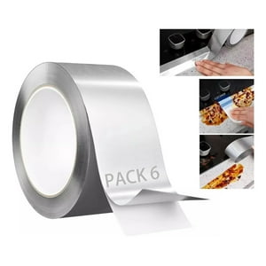 Genérica - 6Pcs Rollo Cinta De Aluminio Autoadhesiva Impermeable 5Cm X 10M. Adecuado Para Estufas, Conductos De Ventilación De Secadoras, Etc.