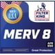 thumbnail image 2 of Filtro de aire King, 8 x 20 x 2 cm (MERV 8) (paquete de 4), antipolvo y alergia, 2 of 6