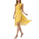 thumbnail image 4 of INSPIRE CHIC Vestido Midi Sin Mangas con Estampado Floral y Volante en el Bajo para Mujer Amarillo XL, 4 of 6