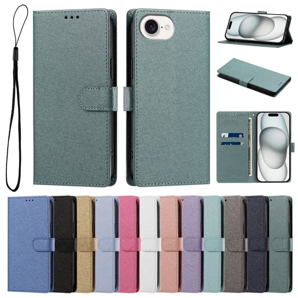 Cartera Protectora para iPhone 16e/iPhone 17e con Soporte, Verde Oscuro