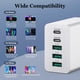 thumbnail image 3 of Cargador de pared USB C sccvee 50 W con carga rápida de 5 puertos, 3 of 7