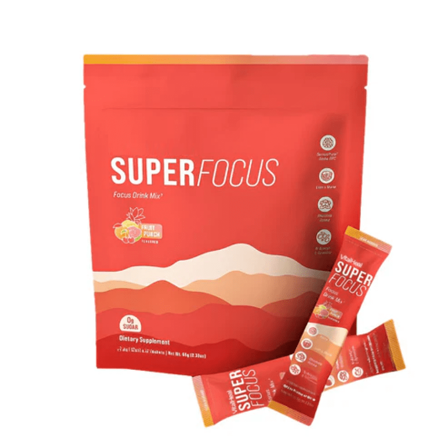 Super Focus Bebida En Polvo Vitaminas B12 Minerales Enfoque Concentracion 20 Unid Fruit Punch