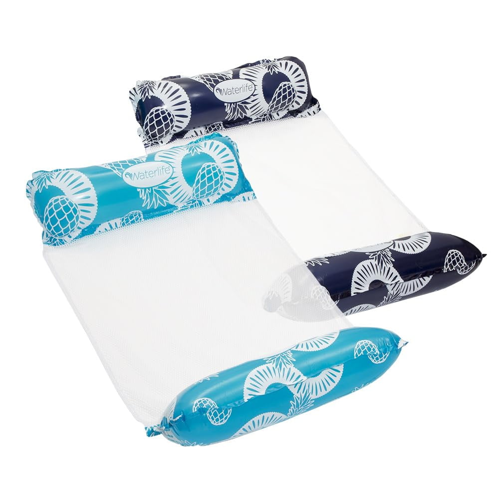 Hamaca De Piscina Aqua Leisure Waterlife 4 En 1, Paquete De 2 Unidades, Azul Marino