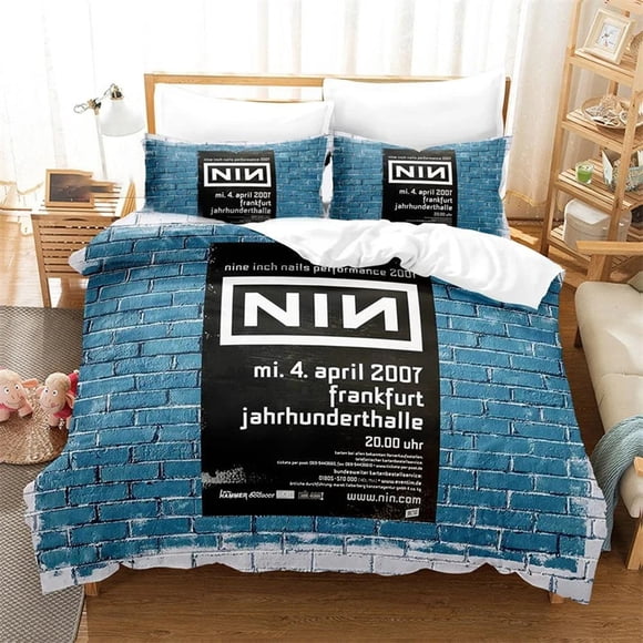 Nine Inch Nails NIN Cover Comforter Bed Set Quilt Cover Pillowcase Boys Girls Adults