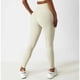 thumbnail image 4 of Pantalones de yoga de cintura alta para mujer, leggings elásticos con control de abdomen y levantamiento de cadera con bolsillo para ciclismo y correr, color crema S, 4 of 6