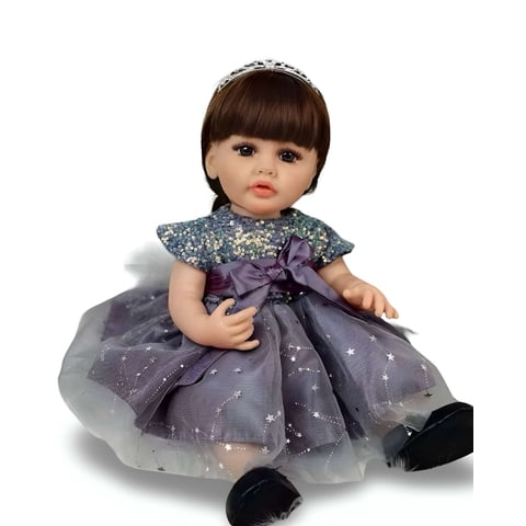 Genérico - Muñeca Bebé Realista De 55 Cm 100% Silicon Con Vestido Y Accesorios