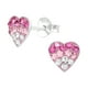 thumbnail image 1 of Aros Plata 925 Forma Corazon Con Cristales Rosados Y Blancos, 1 of 2