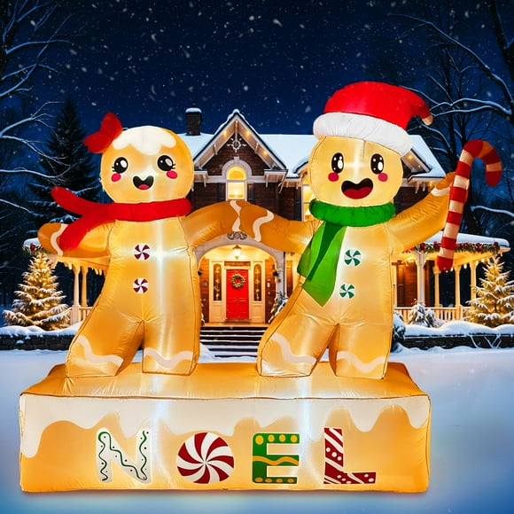 Decoración navideña inflable para exteriores, nuestro cálido muñeco de nieve de 1,8 m