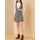 thumbnail image 5 of INSPIRE CHIC Vestido Pichi de Tirantes Sin Mangas para Mujer de Vuelta al Colegio con Estampado de Pata de Gallo S Marrón Negro, 5 of 8