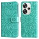 thumbnail image 2 of Funda tipo cartera FOXDOCK para Xiaomi Poco F6 , diseño girasol en relieve, cuero PU, cierre magnético, soporte y tarjetero, 2 of 5