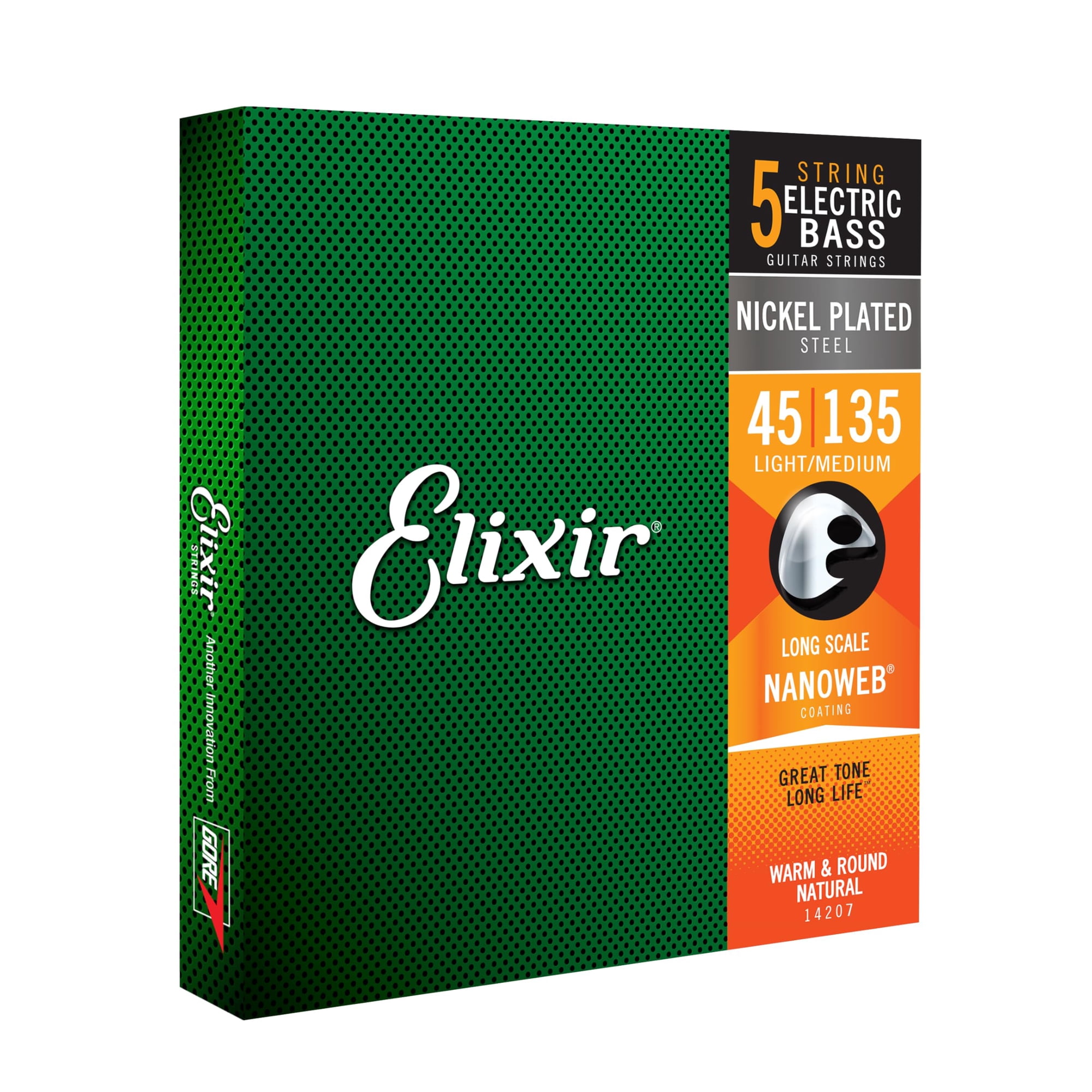 Cuerdas Para Bajo Elixir De Acero Niquelado De 5 Cuerdas Con Nanoweb